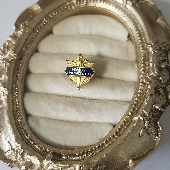 Gold and Blue Most Improved Pin - Picture 1 of 4